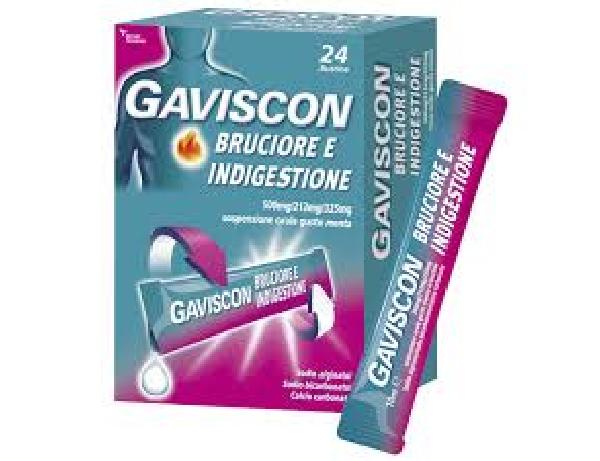 GAVISCON BRUCIORE E INDIGESTIONE 500 MG/213 MG/325 MG SOSPENSIONE ORALE GUSTO MENTA - 