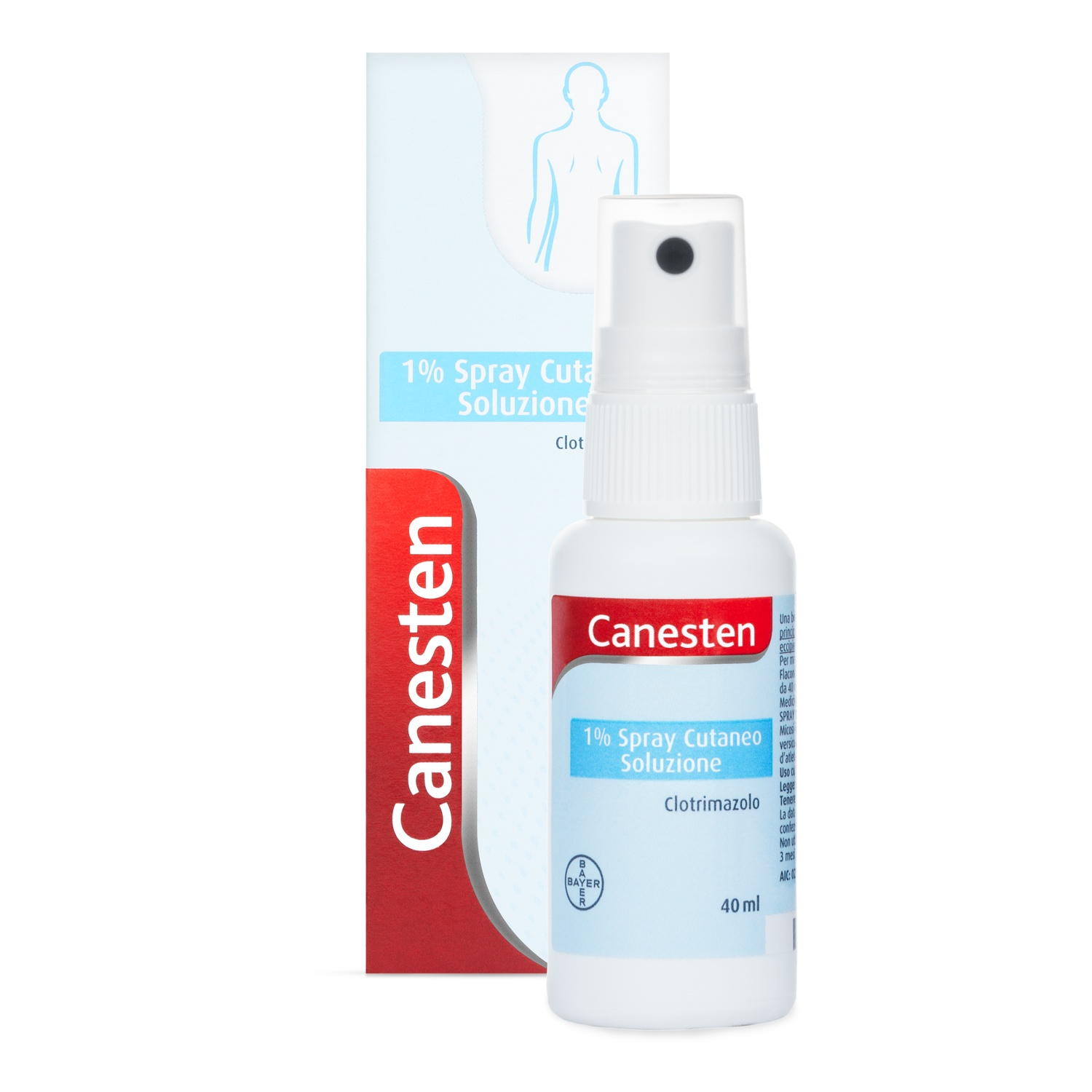 CANESTEN 1% - 1% spray cutaneo soluzione 1 flacone in pe da 40 ml con pompa dosatrice