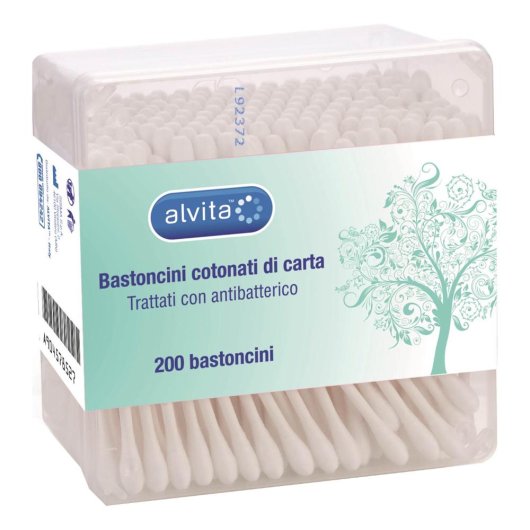 ALVITA BASTONCINI COTONATI DI CARTA 200 PEZZI - Farmacia Del Monaco