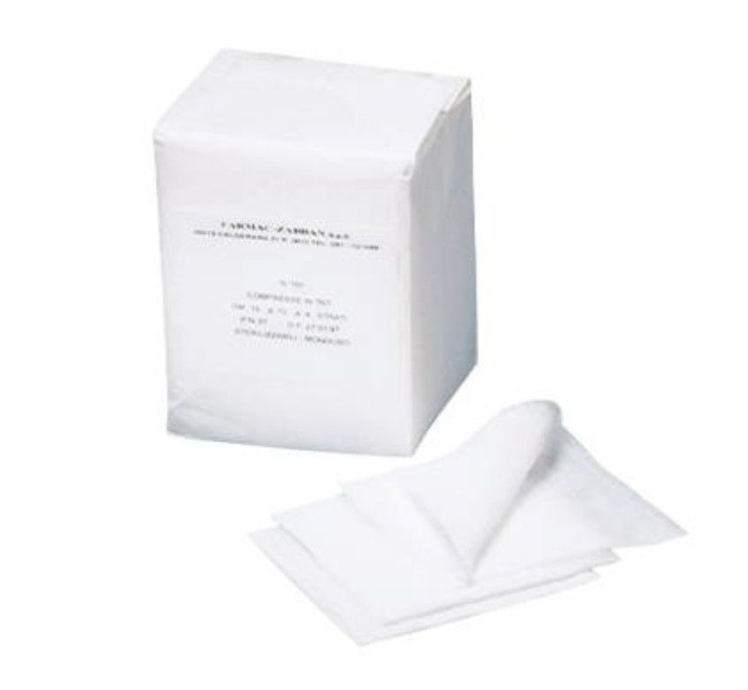 COMPRESSA IDROFILA IN TESSUTO NON TESSUTO LUXOR NET AD ELEVATO POTERE ASSORBENTE PIEGATA 4 STRATI SENZA FILO DI BARIO RADIOPACO DIMENSIONI FINALI 10X10CM - Farmacia Del Monaco