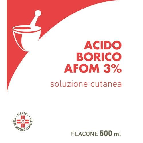 ACIDO BORICO AFOM*3% 500ML - Farmacia Del Monaco