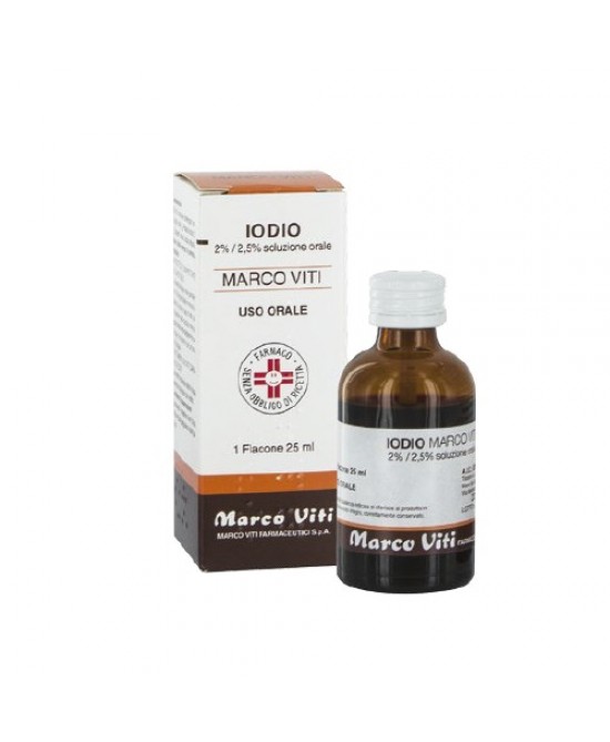 IODIO OS SOLUZ MV*25ML 2%+2,5% - Farmacia Del Monaco