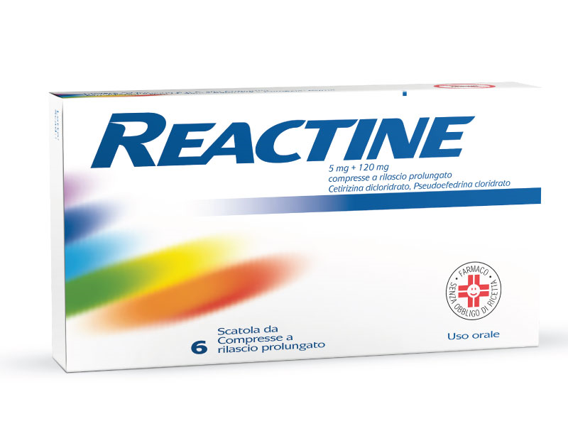 REACTINE*6CPR 5MG+120MG RP - Farmacia Del Monaco