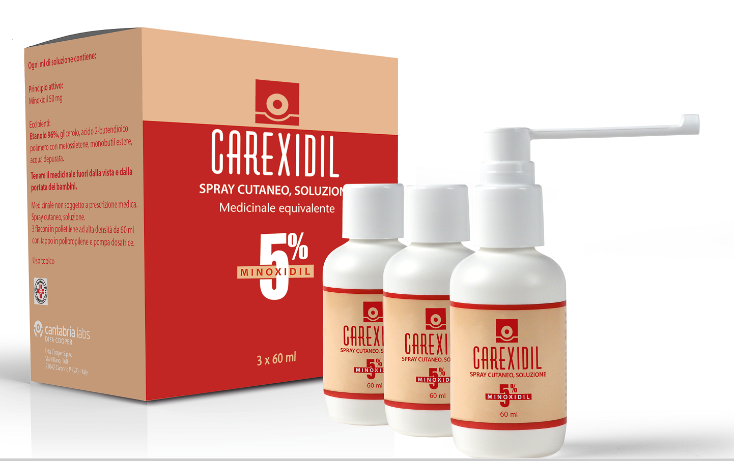 CAREXIDIL*3FL SOLUZ CUT 60ML5% - Farmacia Del Monaco