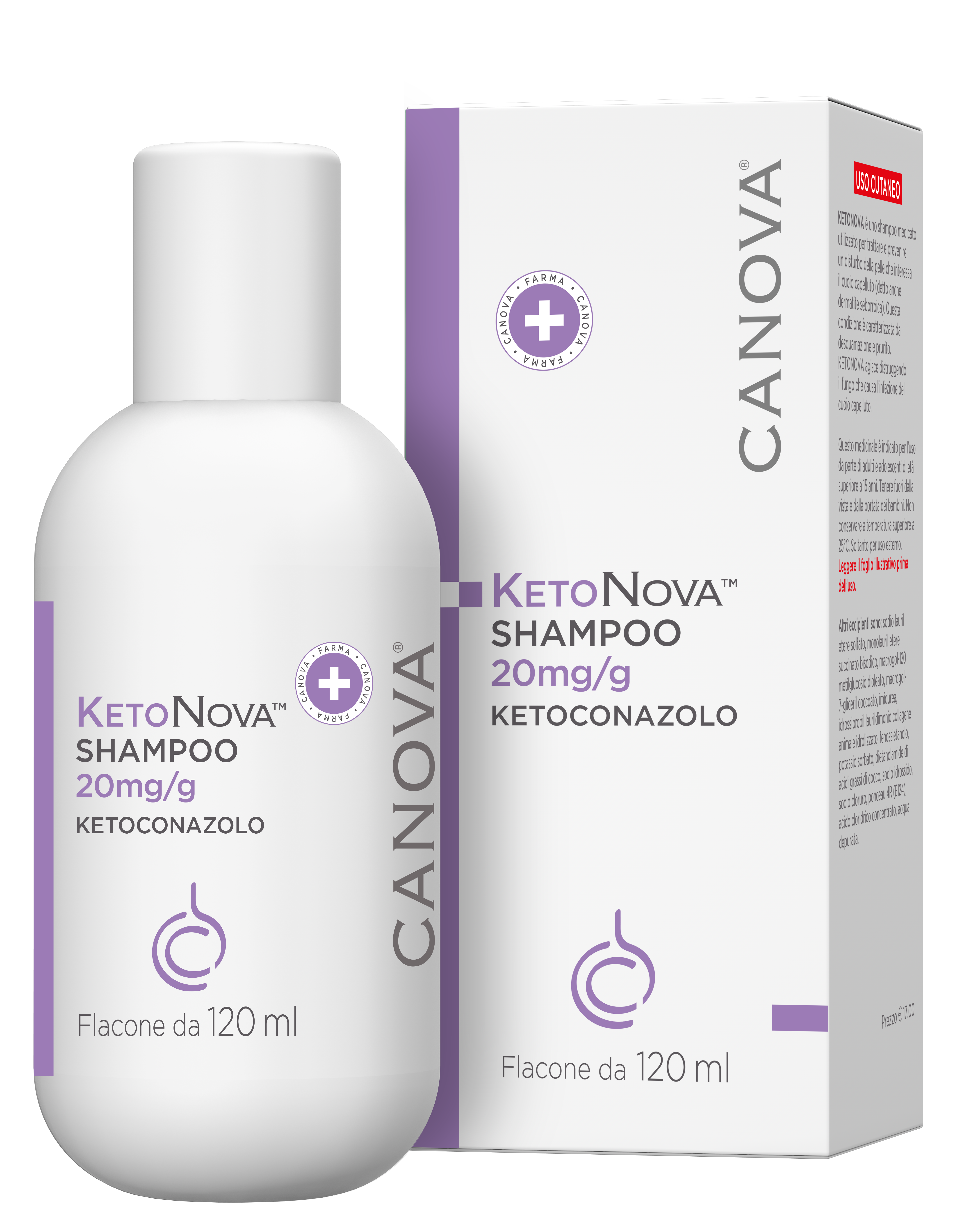 KETONOVA*SHAMPOO 120ML 20MG/G - Farmacia Del Monaco