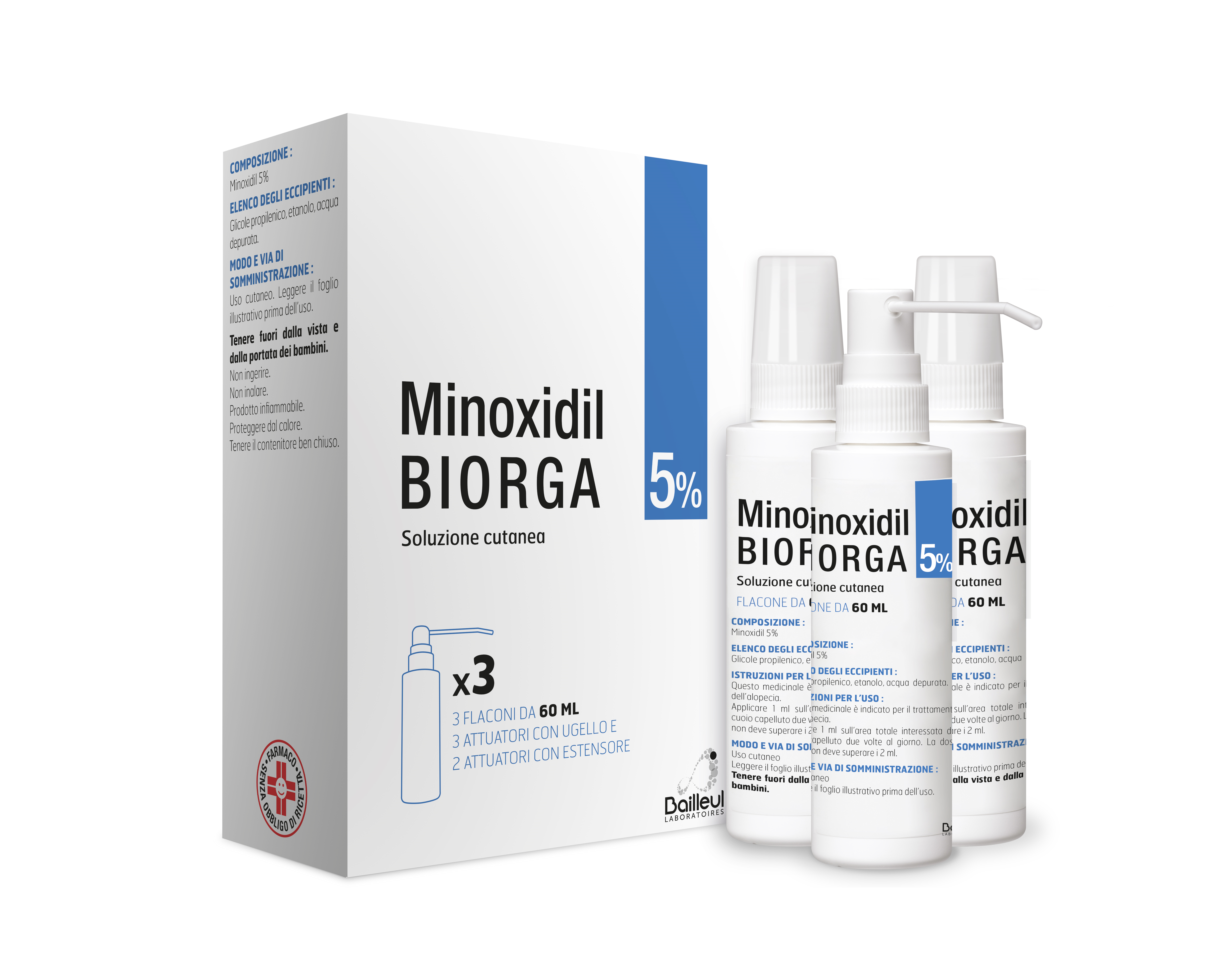 MINOXIDIL BIORGA*SOL CUT 3FL5% - Farmacia Del Monaco