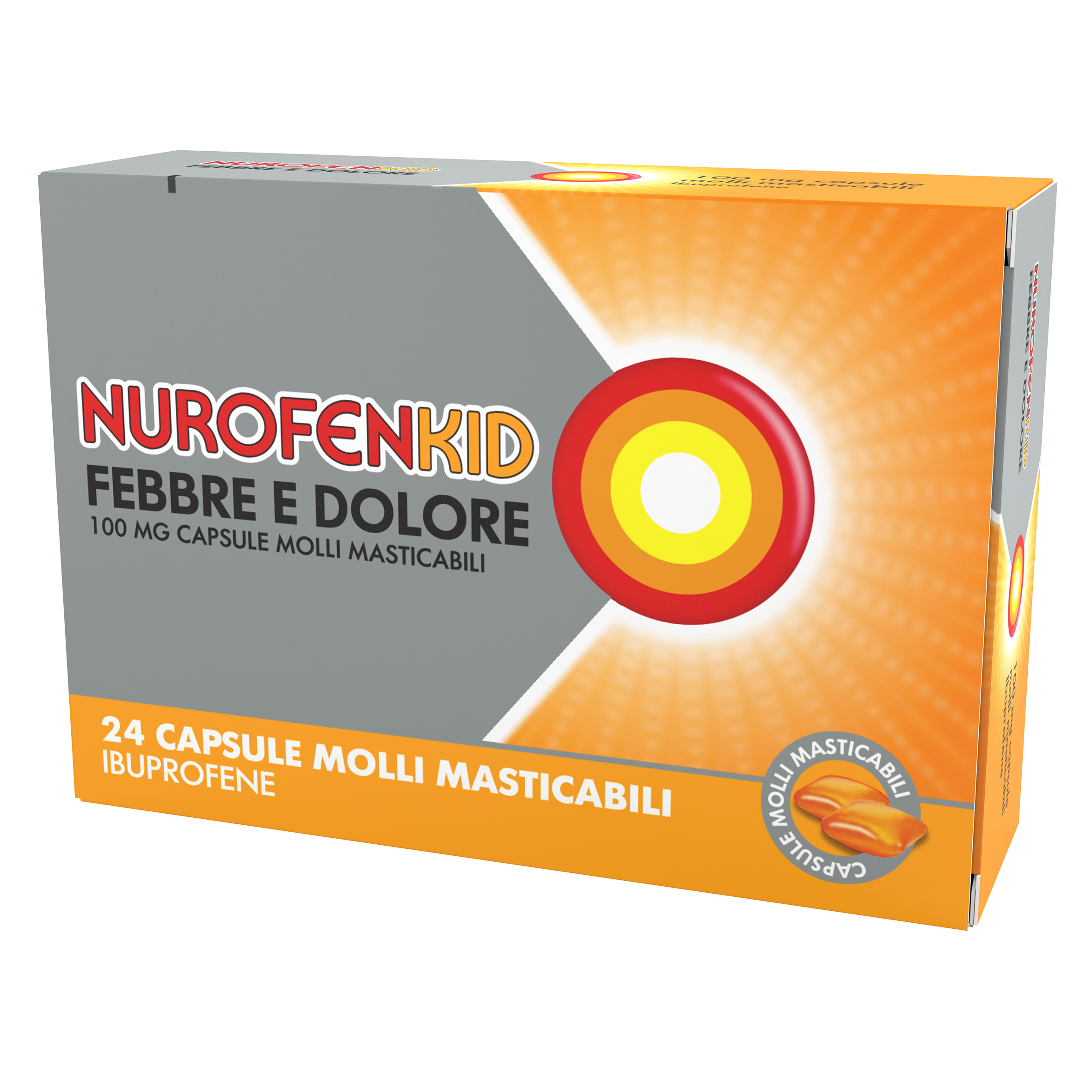 NUROFENKID FEBBRE D*24CPS100MG - Farmacia Del Monaco