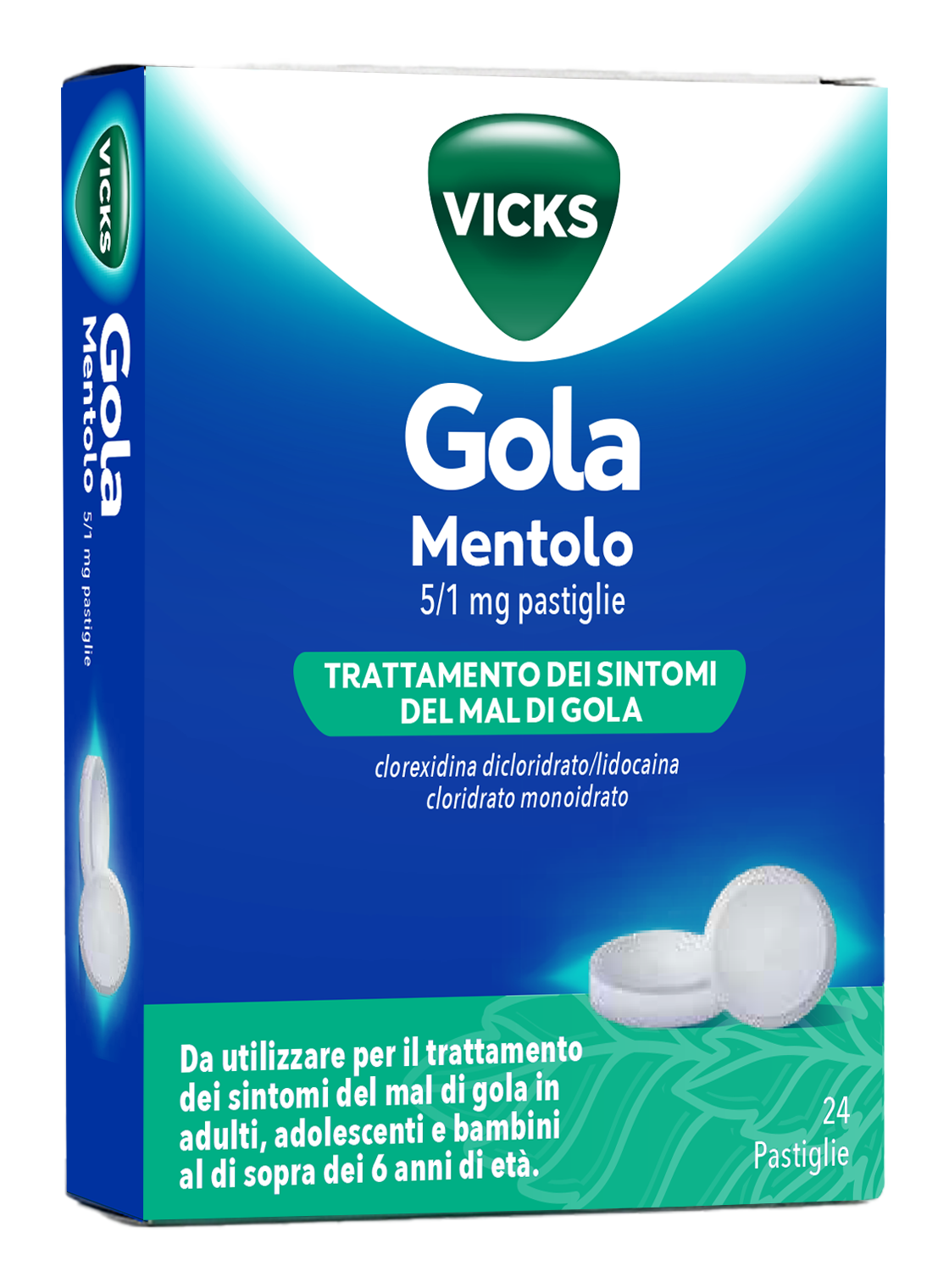 VICKS GOLA*24PAST 5+1MG MENTOL - Farmacia Del Monaco