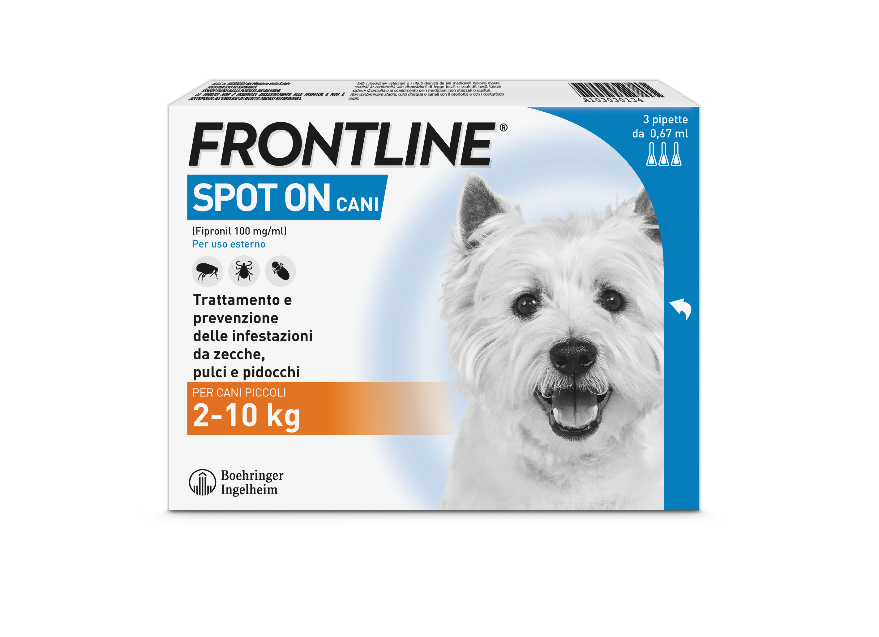 FRONTLINE*3PIP 2-10KG CANI - Farmacia Del Monaco