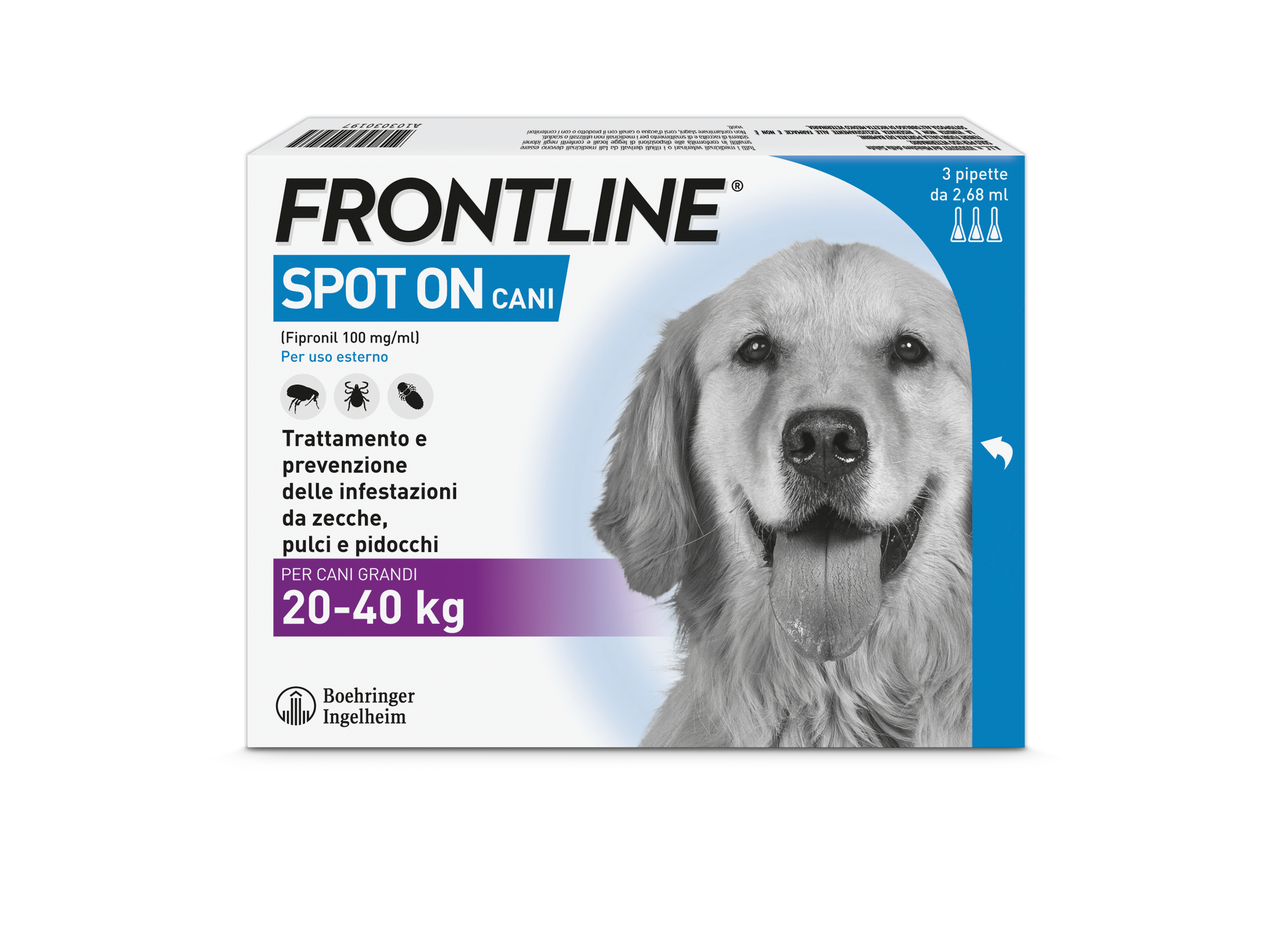 FRONTLINE*3PIP 20-40KG CANI - Farmacia Del Monaco
