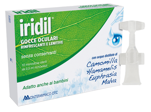 GOCCE OCULARI IRIDIL 10 AMPOLLE MONODOSE RICHIUDIBILI 0,5 ML - Farmacia Del Monaco
