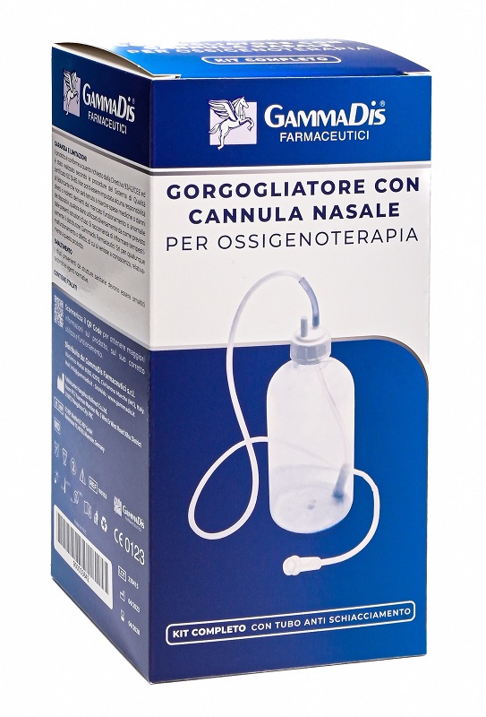 GORGOGLIATORE PER OSSIGENOTERAPIA CON OCCHIALE + CANNULA NASALE GAMMADIS - Farmacia Del Monaco