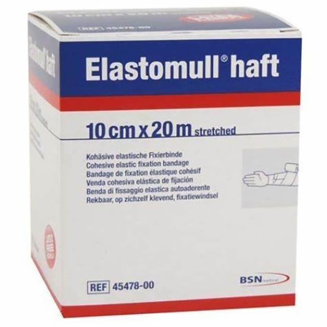 BENDA ELASTICA AUTOADESIVA PER FISSAGGIO MEDICAZIONI ELASTOMULL HAFT LF ALTEZZA 10 CM LUNGHEZZA 20 M - Farmacia Del Monaco