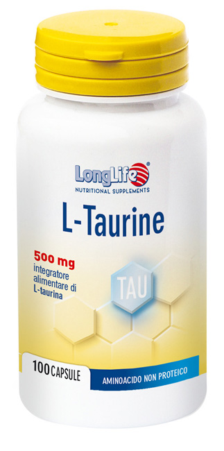 LONGLIFE L-TAURINE 500 MG 100 CAPSULE DI GELATINA DA 6,2 G - Farmacia Del Monaco
