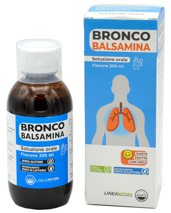 BRONCOBALSAMINA SOLUZIONE ORALE 200 ML GUSTO FRUTTA CON MIELE - Farmacia Del Monaco