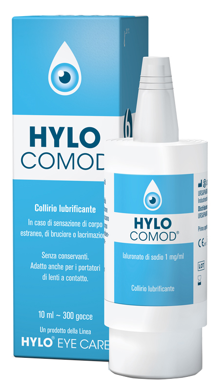 HYLO-COMOD GOCCE OCULARI IALURONATO DI SODIO 0,1%  FLACONCINO 10 ML - Farmacia Del Monaco