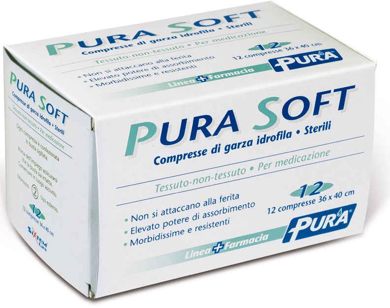 GARZA IN TESSUTO NON TESSUTO PURA SOFT 36X40CM 12 PEZZI - Farmacia Del Monaco