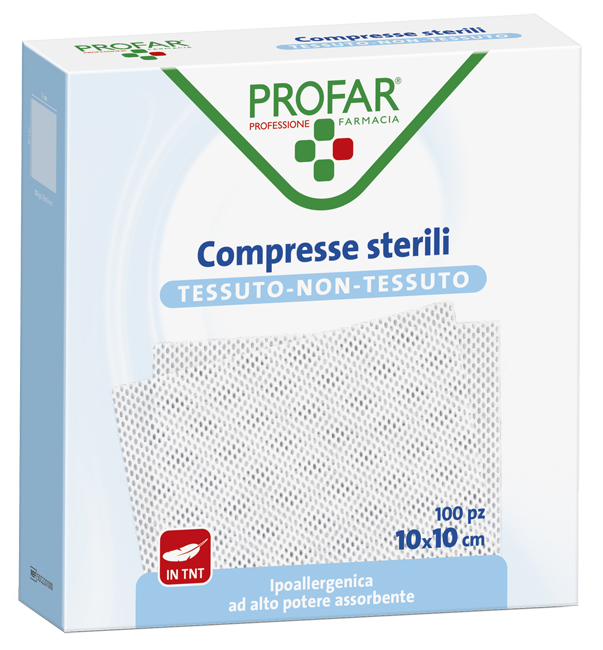 GARZA COMPRESSA TESSUTO NON TESSUTO 10X10 CM 100 PEZZI PROFAR - Farmacia Del Monaco