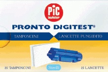 LANCETTE PUNGIDITO PIC DIGITEST GAUGE 28 25 PEZZI + 25 TAMPONCINI ASSORBENTI - Farmacia Del Monaco