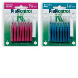PLAKKONTROL SCOVOLINO MICRO 0,5 MM 8 PEZZI + MANICO - Farmacia Del Monaco