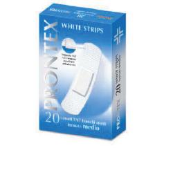 CEROTTO PRONTEX WHITE STRIPS IN TESSUTO NON TESSUTO BIANCO STERILE SCATOLA 20 CEROTTI MEDI - Farmacia Del Monaco