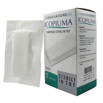 ICOPIUMA GARZA COMPRESSA IN TESSUTO NON TESSUTO ADESIVA 18X40 CM 12 PEZZI - Farmacia Del Monaco