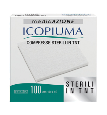 ICOPIUMA GARZA COMPRESSA IN TESSUTO NON TESSUTO ADESIVA 10X10 CM 100 PEZZI - Farmacia Del Monaco
