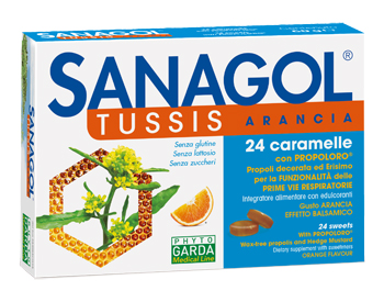 SANAGOL TUSSIS ARANCIA 24 CARAMELLE - Farmacia Del Monaco