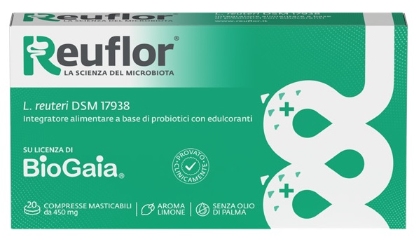 REUFLOR 20 COMPRESSE MASTICABILI AROMA LIMONE - Farmacia Del Monaco