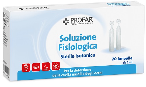 SOLUZIONE FISIOLOGICA STERILE ISOTONICA PROFAR 20 AMPOLLE DA 5 ML - Farmacia Del Monaco