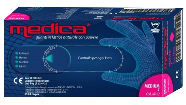 MEDICA GUANTO LATTICE N/STERILE CON POLVERE DM MISURA M 100 PEZZI - Farmacia Del Monaco