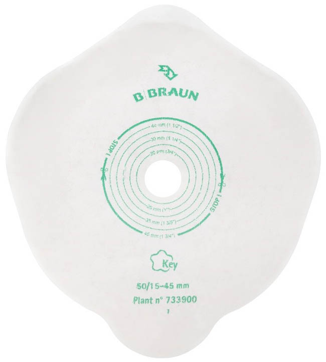 PLACCA PIANA FLEXIMA KEY 40 MM CON PROTETTORE CUTANEO IDROCOLLOIDALE E FLANGIA 5 PEZZI - Farmacia Del Monaco