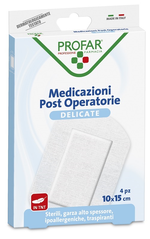 MEDICAZIONE POST OPERATORIA STERILE GARZA ANTIADERENTE 10X15 CM 4 PEZZI PROFAR - Farmacia Del Monaco