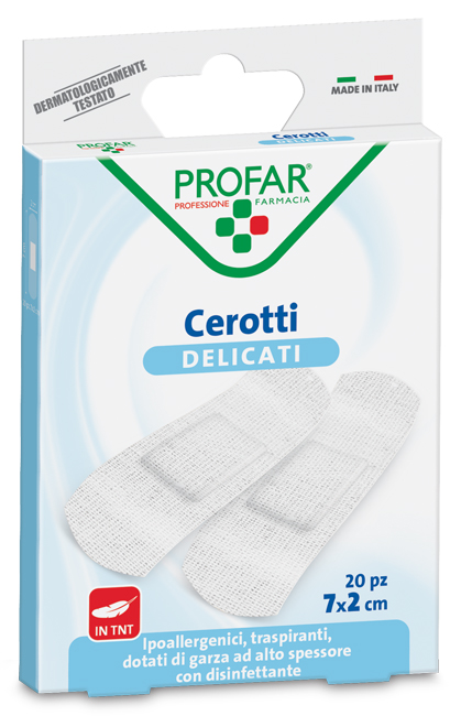 CEROTTO TESSUTO NON TESSUTO DELICATO MEDI 7X2 CM 20 PEZZI PROFAR - Farmacia Del Monaco