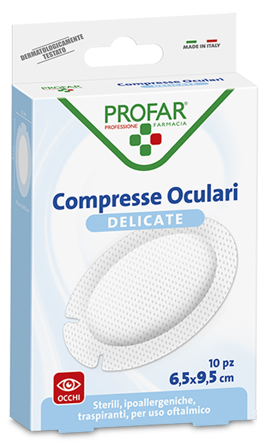 COMPRESSA OCULARE CON GARZA ANTIADERENTE 6,5X9,5 CM 10 PEZZI PROFAR - Farmacia Del Monaco