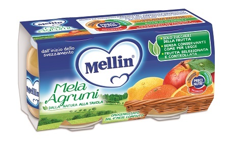 MELLIN OMOGENEIZZATO MELA AGRUMI 100 G 2 PEZZI - Farmacia Del Monaco