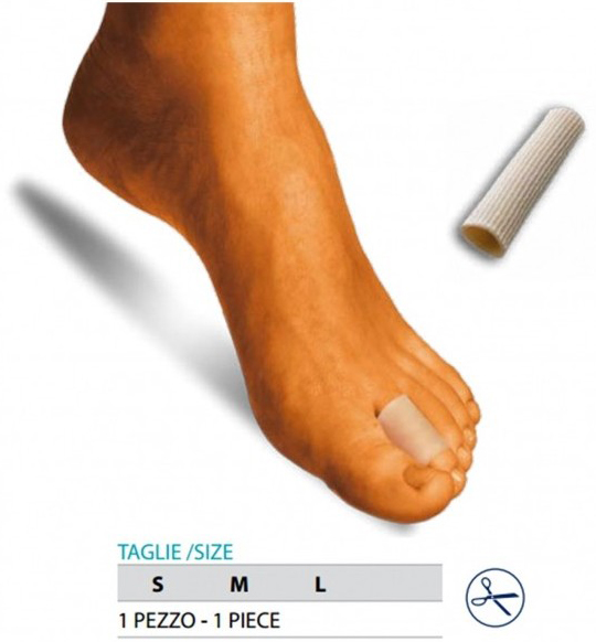 ORIONE OK PED G106 TUBO PROTEGGI DITA GEL POLIMERO RIVESTITO M 1 PEZZO - Farmacia Del Monaco