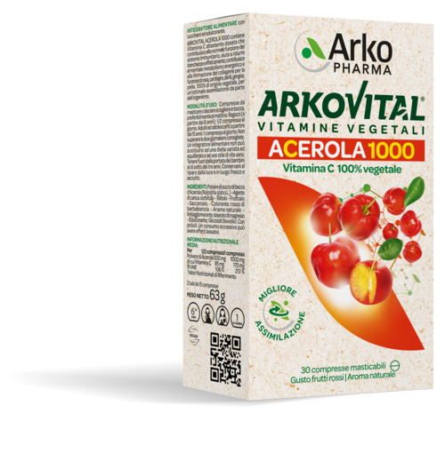 ARKOVITAL ACEROLA 1000 30 COMPRESSE MASTICABILI - Farmacia Del Monaco