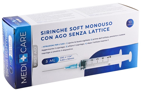SIRINGA SOFT CAPACITA' 5ML AGO GAUGE 23 CONFEZIONE 10 PEZZI GAMMADIS - Farmacia Del Monaco