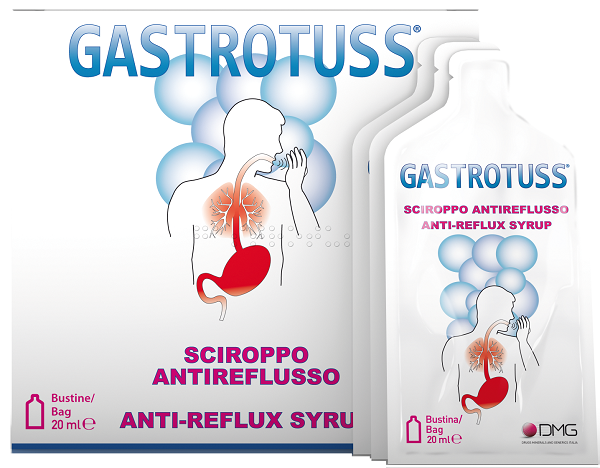 SCIROPPO ANTIREFLUSSO GASTROTUSS 25 BUSTINE MONODOSE 20 ML - Farmacia Del Monaco