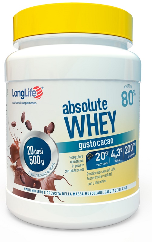 LONGLIFE ABSOLUTE WHEY CACAO 500 G - Farmacia Del Monaco