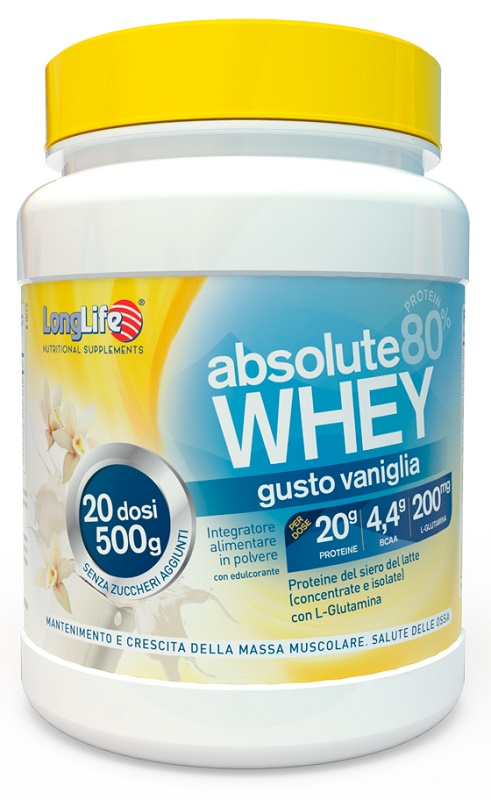 LONGLIFE ABSOLUTE WHEY VANIGLIA 500 G - Farmacia Del Monaco
