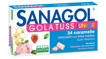 SANAGOL GOLA TUSS JUNIOR FRAGOLA 24 CARAMELLE - Farmacia Del Monaco