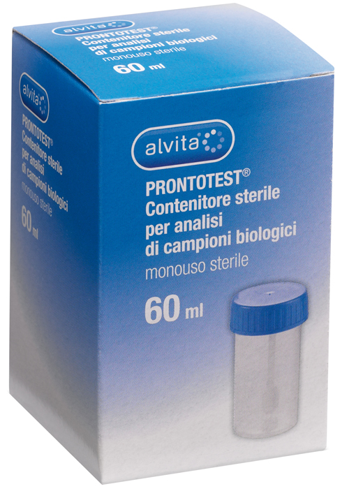CONTENITORE ALVITA PRONTOTEST PER ANALISI DI CAMPIONI BIOLOGICI 60ML - Farmacia Del Monaco