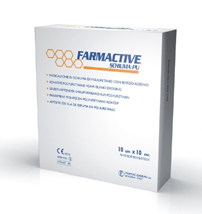 CEROTTO FARMACTIVE SCHIUMA IN POLIURETANO 10X10 CM 10 PEZZI - Farmacia Del Monaco