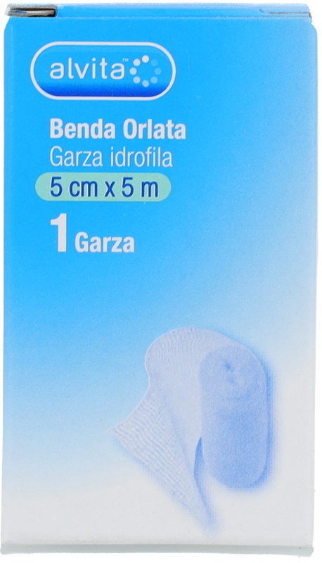 BENDA ORLATA GARZA IDROFILA ALVITA 5X500CM - Farmacia Del Monaco