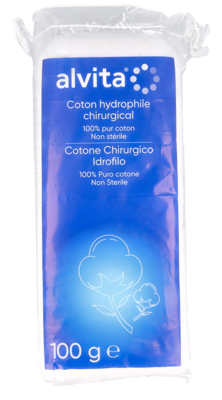 COTONE CHIRURGICO IDROFILO ALVITA 100% PURO COTONE 100 G - Farmacia Del Monaco