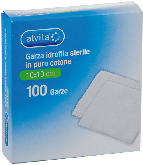 GARZA IDROFILA IN PURO COTONE ALVITA 10X10CM 100 PEZZI - Farmacia Del Monaco