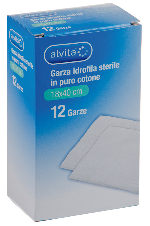 GARZA IDROFILA IN PURO COTONE ALVITA 18X40CM 12 PEZZI - Farmacia Del Monaco