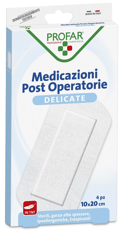 MEDICAZIONE POST OPERATORIA STERILE GARZA ANTIADERENTE 10X20 CM 4 PEZZI PROFAR - Farmacia Del Monaco